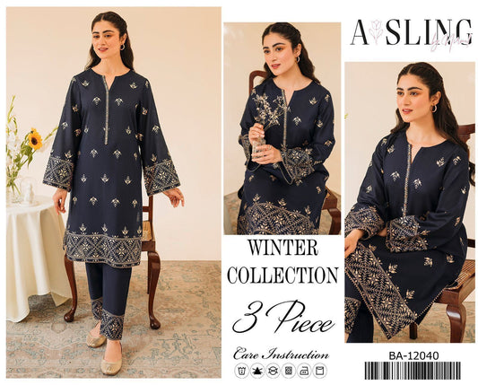 Dhanak Fabric with Wool Shawl – Elegant Winter Collection